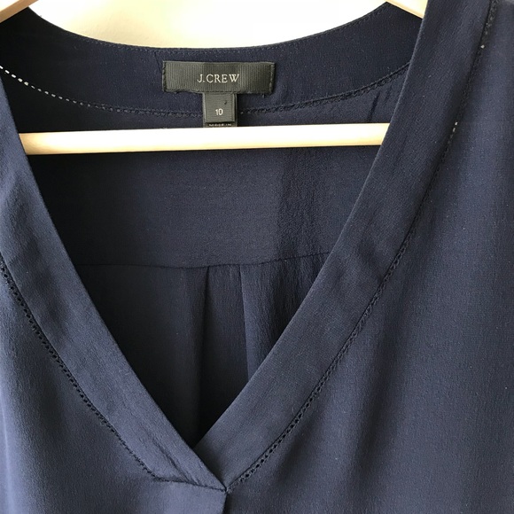 J Crew silk drapes v-neck blouse - Picture 4 of 7